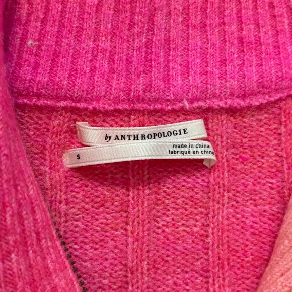 By Anthropologie Ombre Half-Zip Sweater Vest Womens Size Small Ombre Pink - Picture 6 of 7